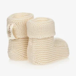 NaturaPura Booties|Booties*Ivory Organic Cotton Knit Booties