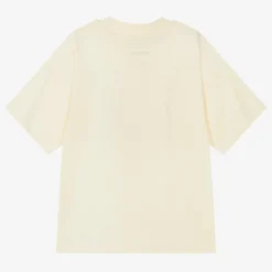 Mini Rodini Tops*Ivory Organic Cotton Scarf Print T-Shirt Offwhite
