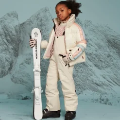 Moncler Enfant Snowwear*Ivory Padded Ski Salopettes