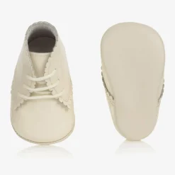 Beatrice amp; George Traditional Shoes*Ivory Patent Leather Pre-Walker Baby Boots