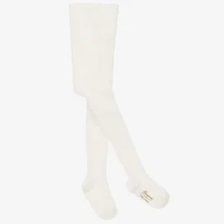 Bonpoint Tights*Ivory Ribbed Cotton Tights