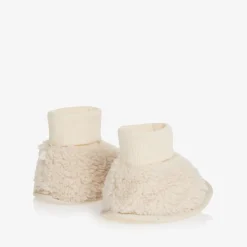 The Little Tailor Booties|Booties*Ivory Sherpa Fleece Baby Booties
