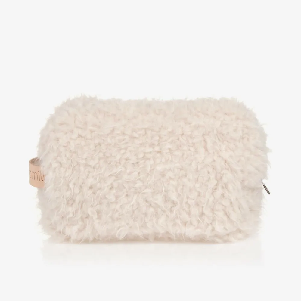 1 + in the family Bags|Bags*Ivory Sherpa Fleece Pouch (32cm)