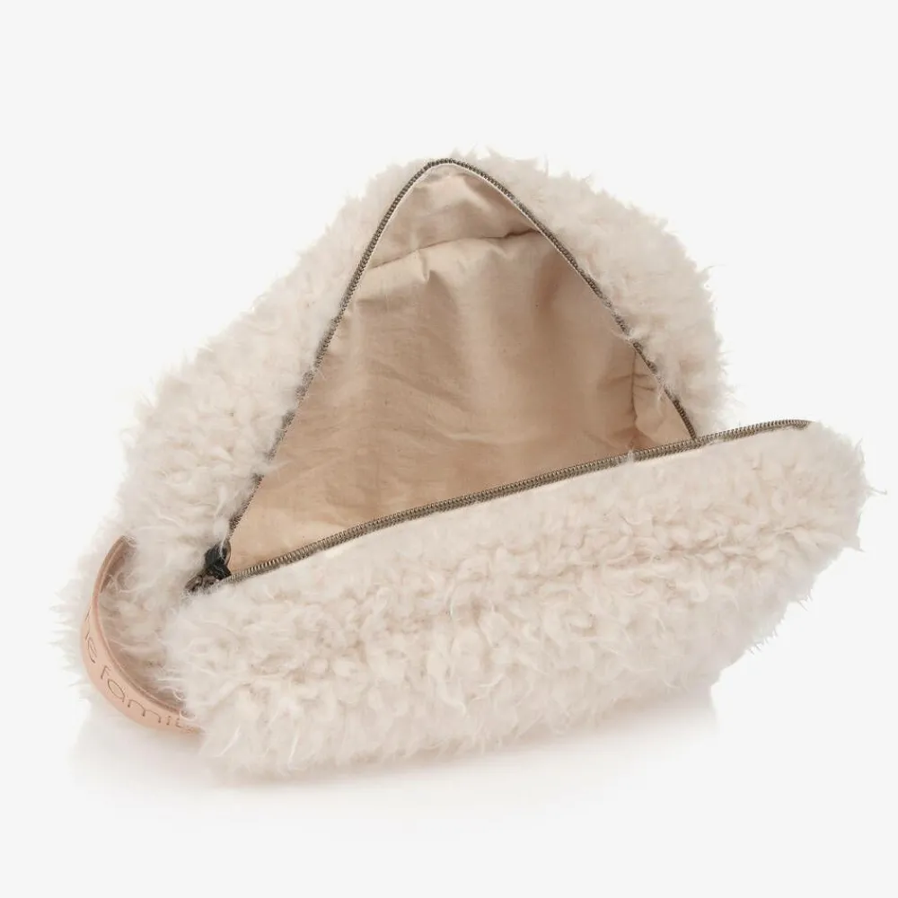 1 + in the family Bags|Bags*Ivory Sherpa Fleece Pouch (32cm)