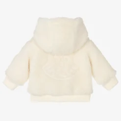 Moncler Enfant Tops*Ivory Sherpa Fleece Zip-Up Top