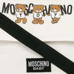 Moschino Baby Gifts*Ivory Teddy Bear Logo Cotton Changing Bag (39cm)