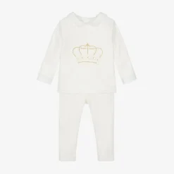 Sofija Outfit Sets|Outfit Sets*Ivory Velour Baby Trouser Set