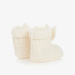Tartine et Chocolat Booties|Booties*Ivory Wool & Cashmere Knitted Booties