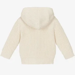 1 + in the family Tops*Ivory Wool Knit Hooded Baby Cardigan