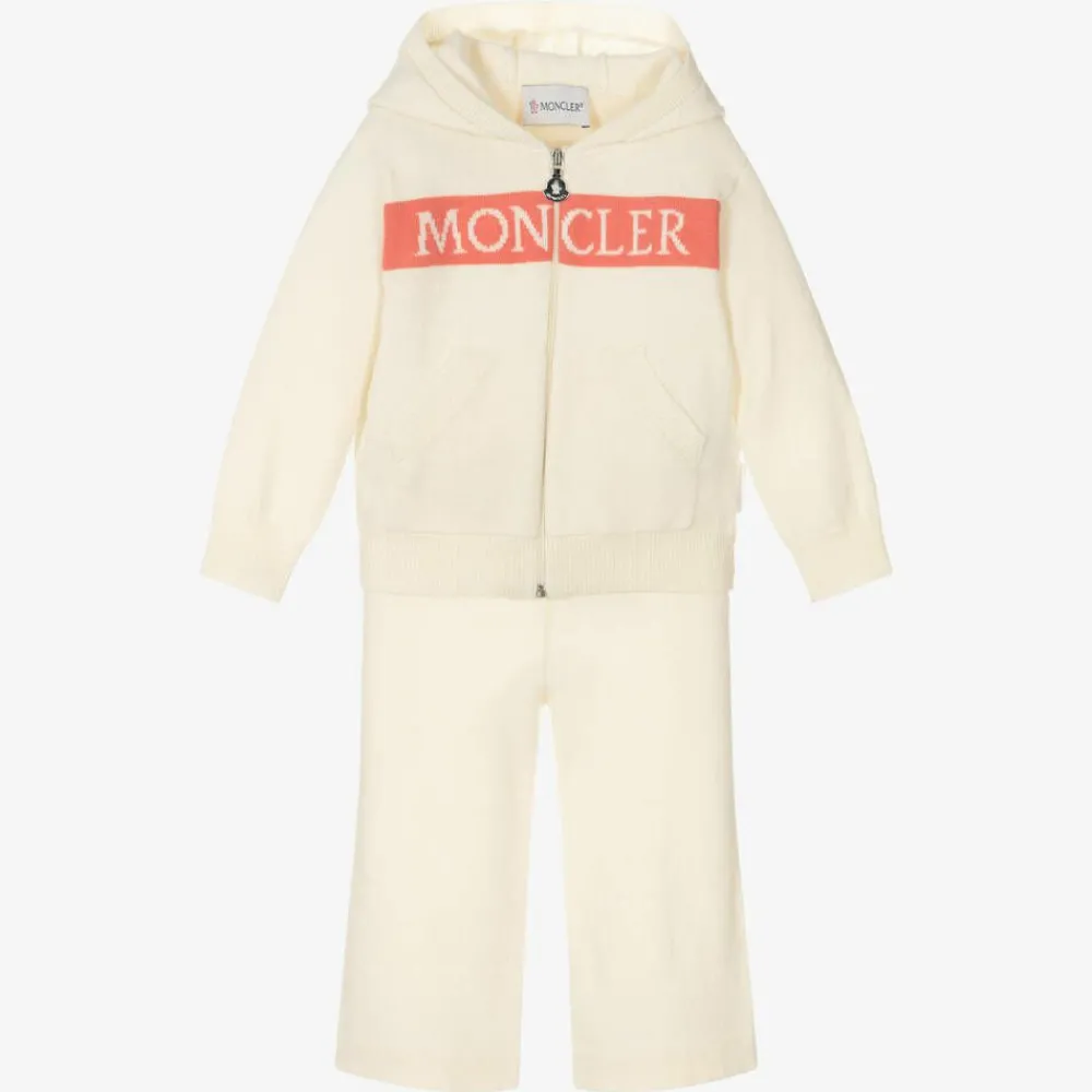 Moncler Enfant Tracksuits*Ivory Wool Knit Tracksuit