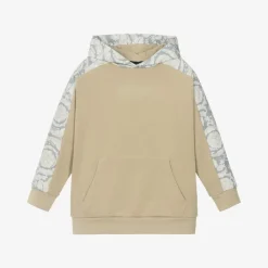 Versace Tops*Junior Boys Beige Cotton Barocco Hoodie