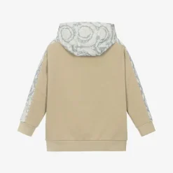 Versace Tops*Junior Boys Beige Cotton Barocco Hoodie