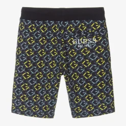 Guess Shorts*Junior Boys Blue Cotton Jersey Logo Shorts