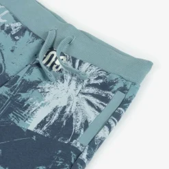 Guess Shorts*Junior Boys Blue Cotton Palm Tree Shorts