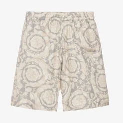 Versace Shorts*Junior Boys Ivory Silk Barocco Shorts