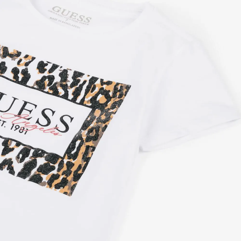 Guess Tops*Junior Girls White Cotton T-Shirt