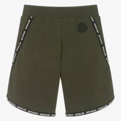 Moncler Enfant Shorts*Khaki Green Logo Shorts