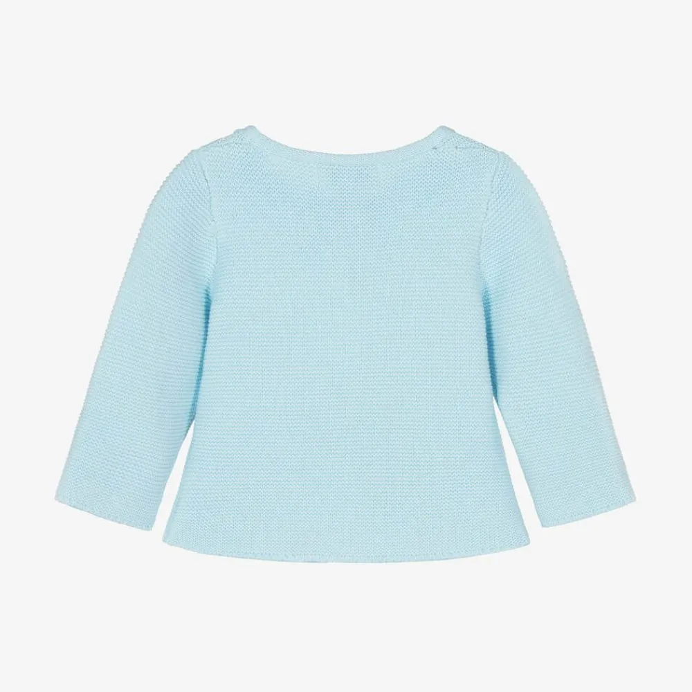 Beau KiD Tops*Light Blue Cotton Knit Baby Cardigan