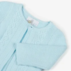Beau KiD Tops*Light Blue Cotton Knit Baby Cardigan