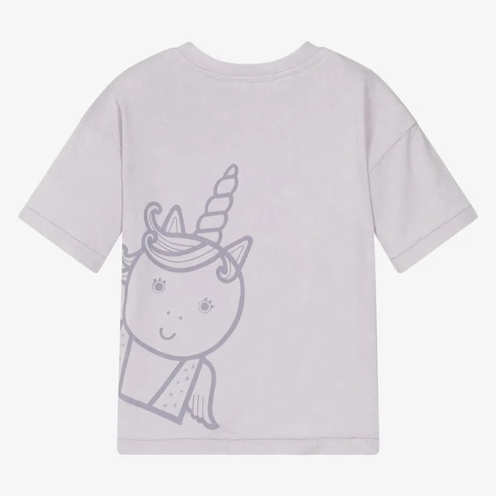 Roarsome Tops*Lilac Unicorn Organic Cotton T-Shirt