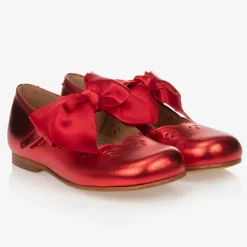 Childrens Classics Bar Shoes|Bar Shoes*Metallic Red Leather Shoes