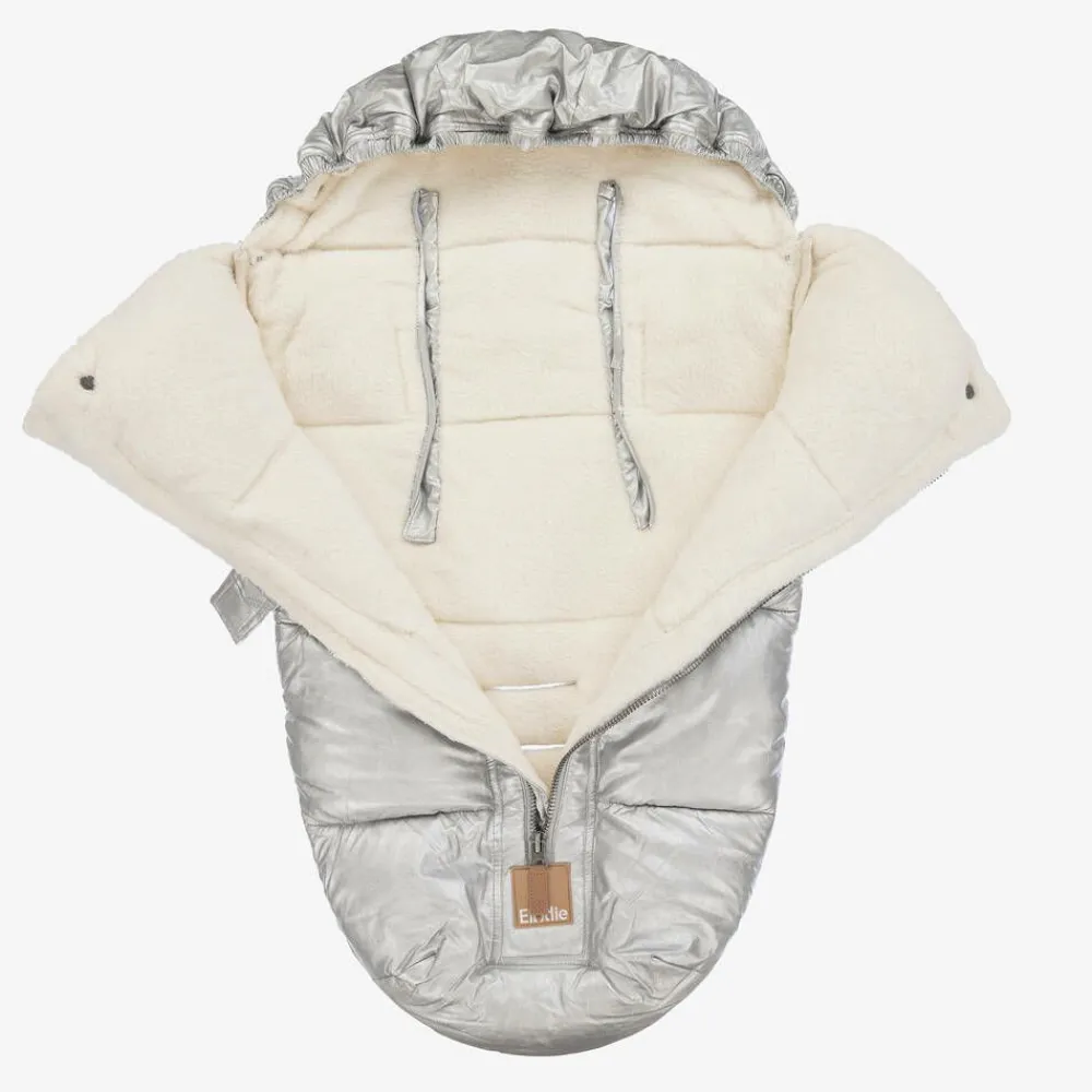 Elodie Footmuffs*Metallic Silver Padded Footmuff (90cm) SilverSheen
