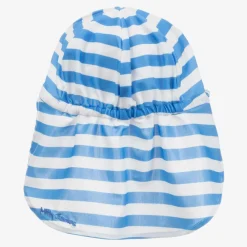 Mitty James Swimwear*Mid-Blue Striped Legionnaire's Hat (UPF 50+)