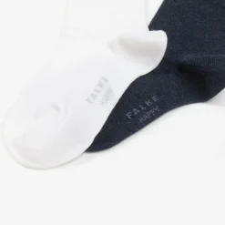 Falke Socks|Socks*Navy Blue & White Cotton Socks (2 Pack)