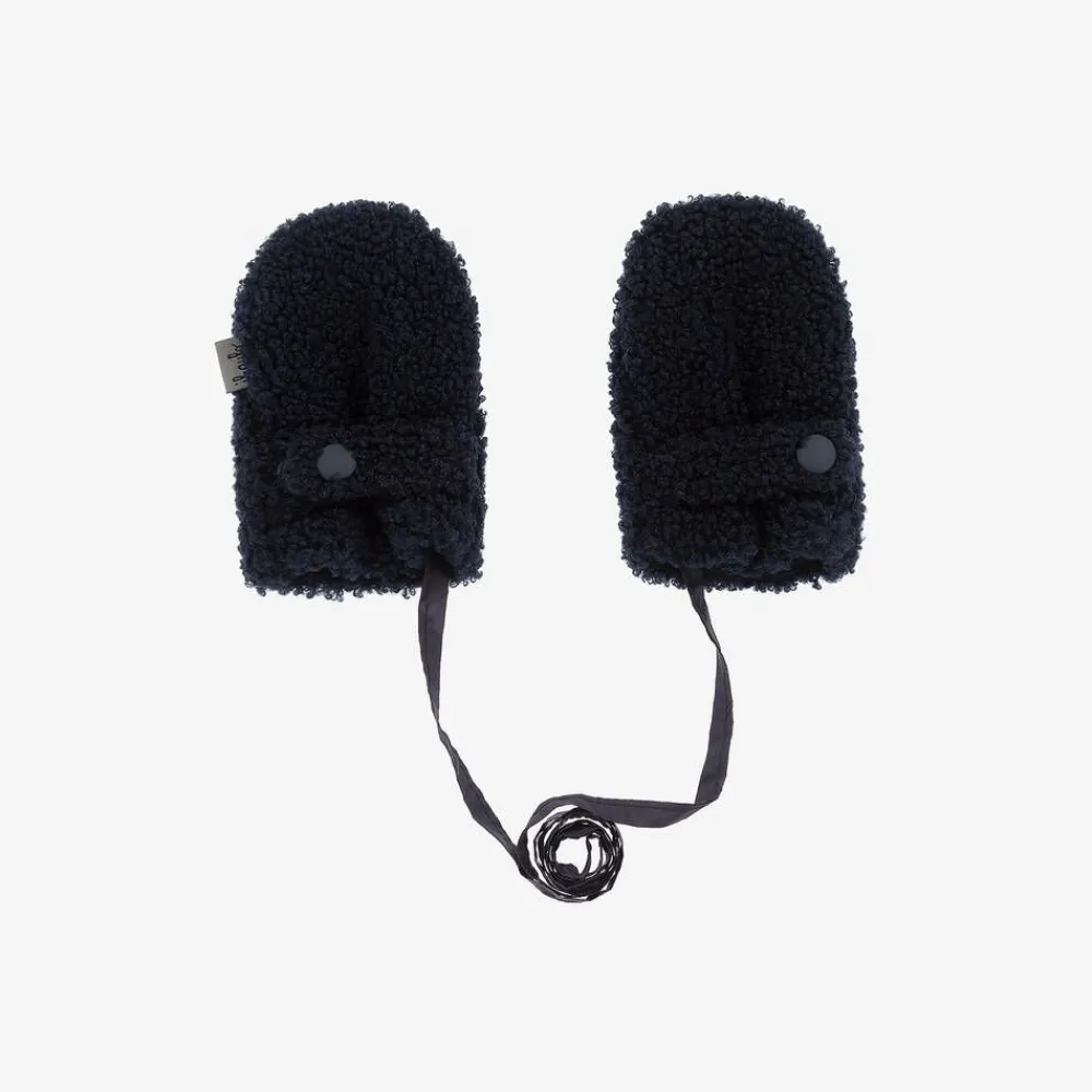 Il Gufo Gloves & Mittens|Gloves & Mittens*Navy Blue Bouclé Fleece Mittens