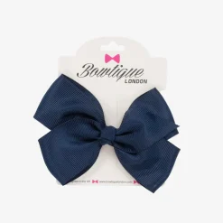 Bowtique London Hair Accessories*Blue Bow Hair Clip (10cm) Navy