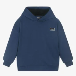 DKNY Tops*Navy Blue Cotton Embroidered Hoodie