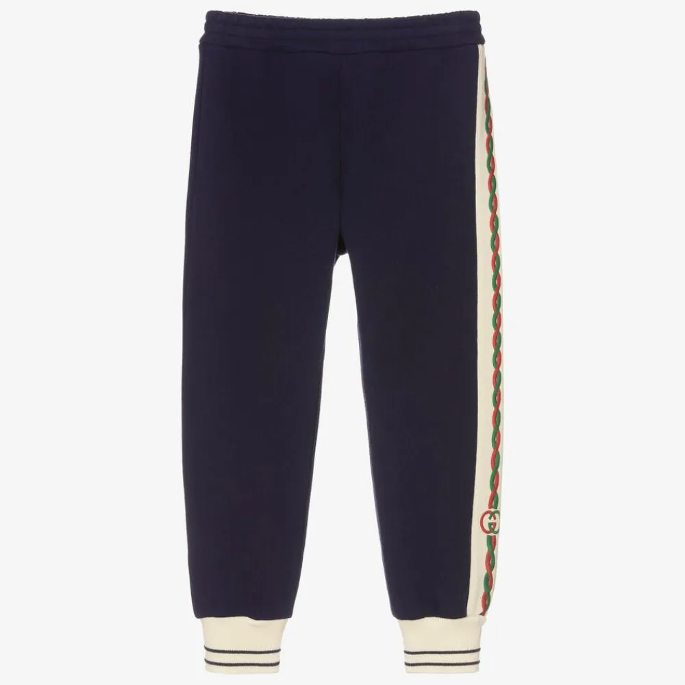 Gucci Trousers*Navy Blue Cotton Joggers