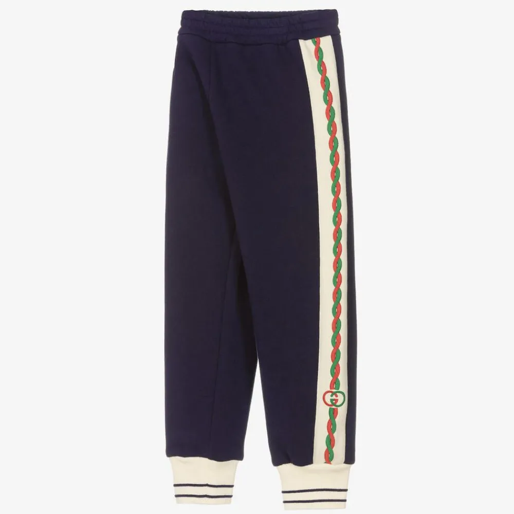 Gucci Trousers*Navy Blue Cotton Joggers