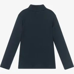 Everything Must Change Tops*Navy Blue Cotton Turtleneck Top