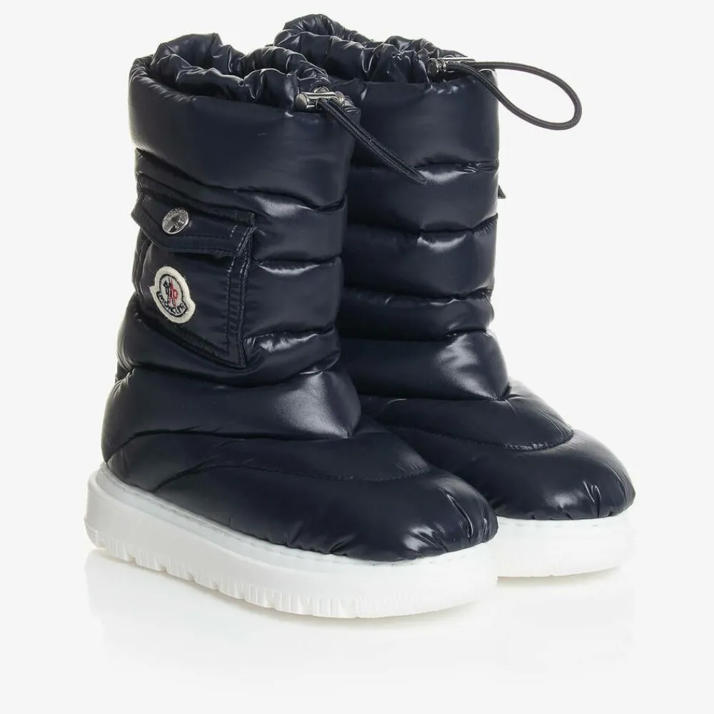 Moncler Enfant Boots|Boots*Navy Blue Down Pocket Boots