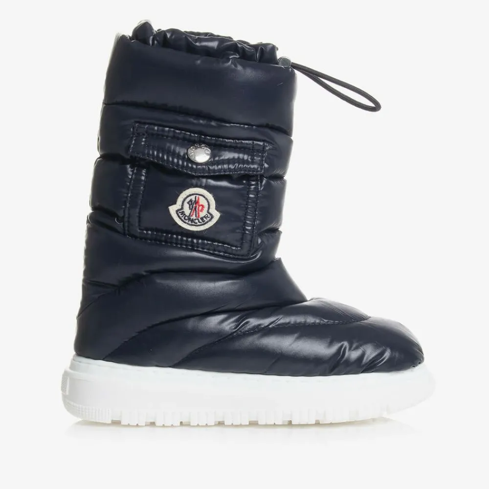 Moncler Enfant Boots|Boots*Navy Blue Down Pocket Boots