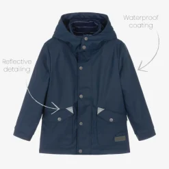 Mitty James Coats & Jackets|Coats & Jackets*Navy Blue Hooded Waterproof Raincoat