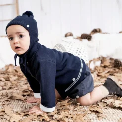 Artesanía Granlei Coats & Jackets*Navy Blue Knitted Pram Coat Set