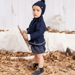 Artesanía Granlei Coats & Jackets*Navy Blue Knitted Pram Coat Set