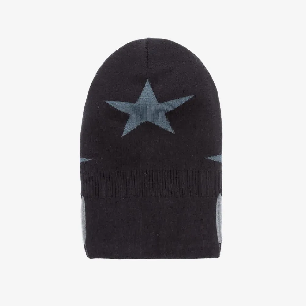 Molo Hats*Navy Blue Knitted Star Balaclava DarkNight