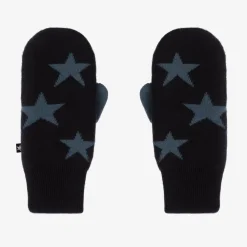 Molo Gloves & Mittens|Gloves & Mittens*Navy Blue Knitted Star Mittens