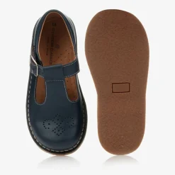 Childrens Classics Bar Shoes|Bar Shoes*Navy Blue Leather T-Bar Shoes