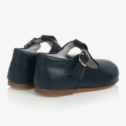 Beatrice amp; George Traditional Shoes|Bar Shoes*Navy Blue Leather T-Bar Shoes