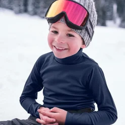 Smalls Merino Tops*Navy Blue Merino Wool Roll Neck Top