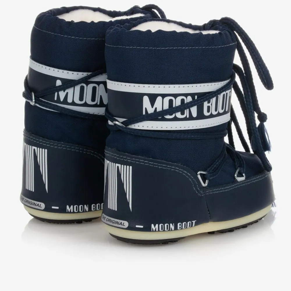 Moon Boot Snow Boots|Snow Boots*Navy Blue Mini Nylon Snow Boots