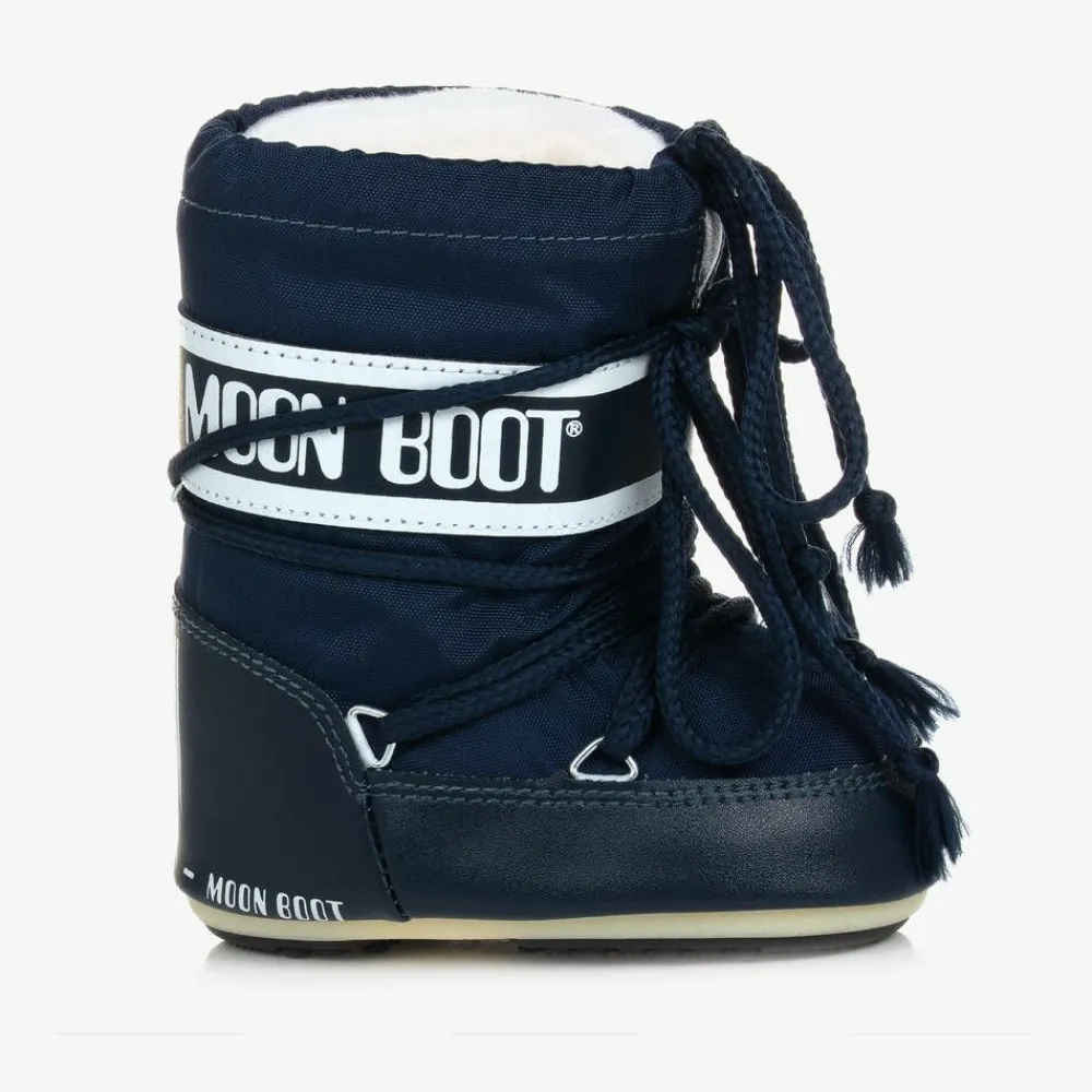 Moon Boot Snow Boots|Snow Boots*Navy Blue Mini Nylon Snow Boots