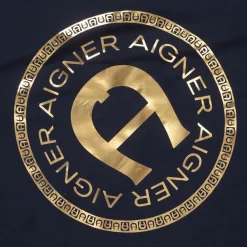 AIGNER Gifts*Navy Blue Pima Cotton Padded Blanket (90cm)