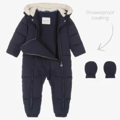 Mitty James Snowwear|Snowwear*Navy Blue Puffer Baby Snowsuit