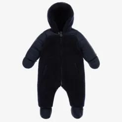 Tartine et Chocolat Snowwear*Navy Blue Reversible Baby Snowsuit