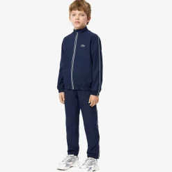 Lacoste Activewear|Tracksuits*Navy Blue Zip-Up Crocodile Tracksuit